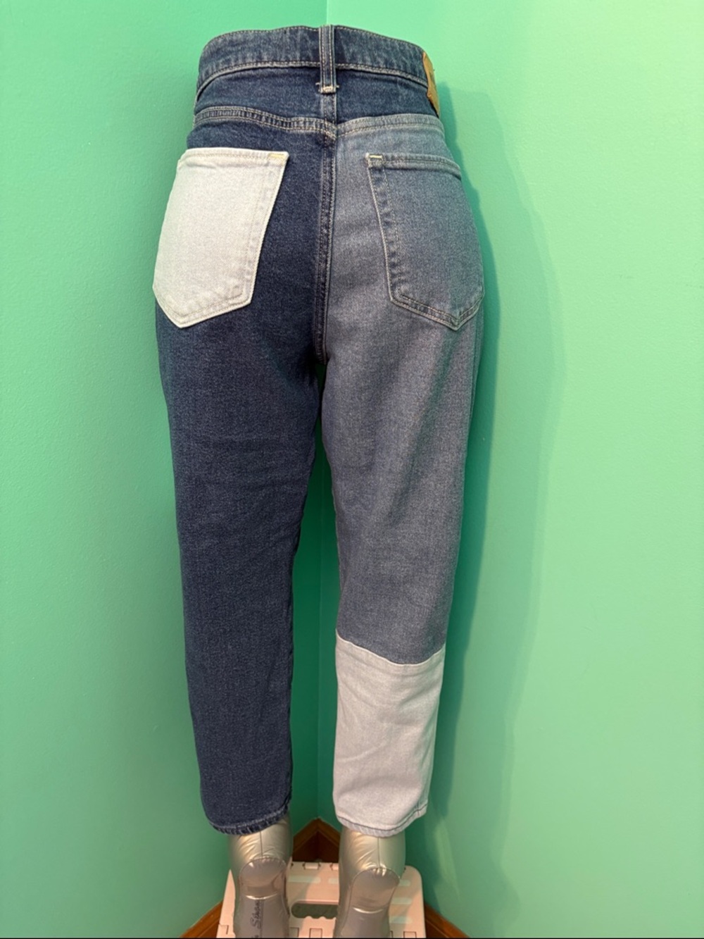 Hollister Ultra High Rise Mom Jean Patchwork Ankle Jeans - Picture 8 of 12